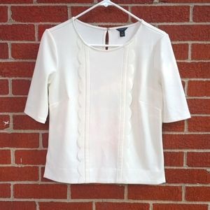 Off-White Ann Taylor Petite Blouse, Size SP